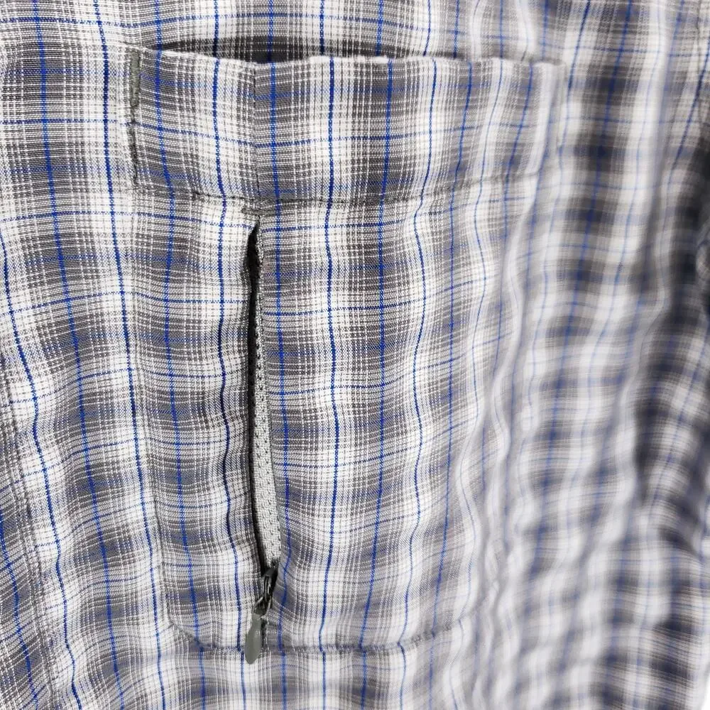 The North Face Shirt Mens M Gray Short Sleeve Outdoor Performance Vent Button Up